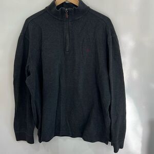 Polo Ralph Lauren XXL gray 1/4 zip cotton sweater